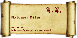 Molcsán Milán névjegykártya