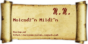 Molcsán Milán névjegykártya