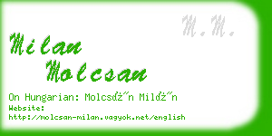 milan molcsan business card